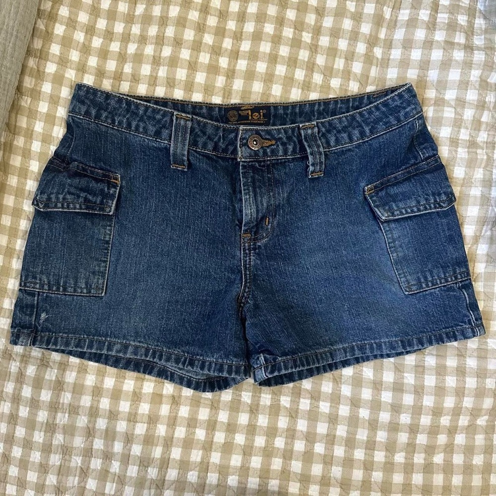 Denim Carpenter Cargo Shorts - Vintage